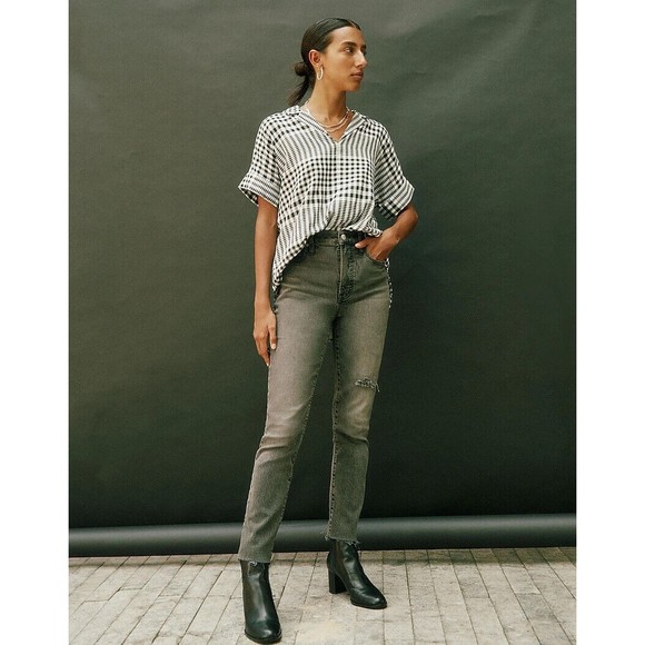 Madewell The Perfect Vintage Jean Cosner Wash Knee-Rip Edition High Rise Size 27 - Picture 5 of 14